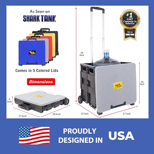dbest Products Quik Cart Standard Collapsible Rolling Crate - Gray Lid - color: Gray, style: Standard