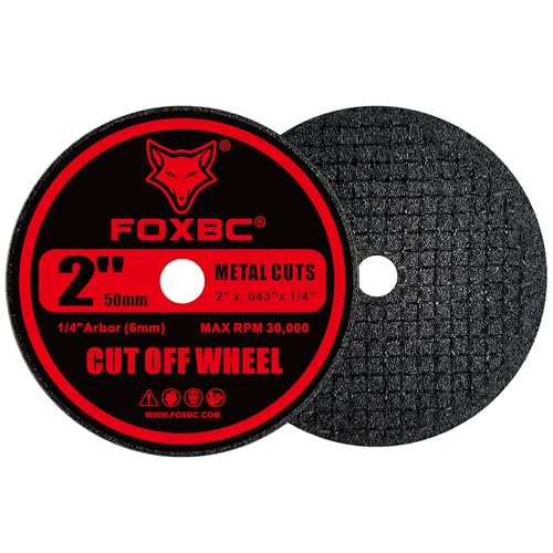 FOXBC 2 Inch Metal Cut Off Wheels for Die Grinder, 2" x .04" x 1/4", Cutting for Metal, Stainless Steel, Plastic - 100 Pack