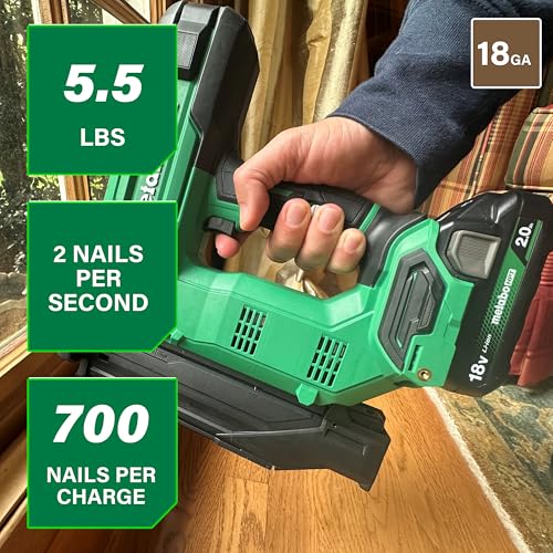 Metabo HPT Brad Nailer, 18 Gauge Cordless, 18V Kit, NT1850DG - style: NT1850DG - Includes Battery and Charger