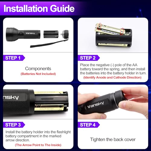 Vansky Air Conditioner Leak Detector: Professional Car Tool 68 LED Automotive AC UV Dye Leak Detection Kit with Protective Glasses - style: 68 LED
