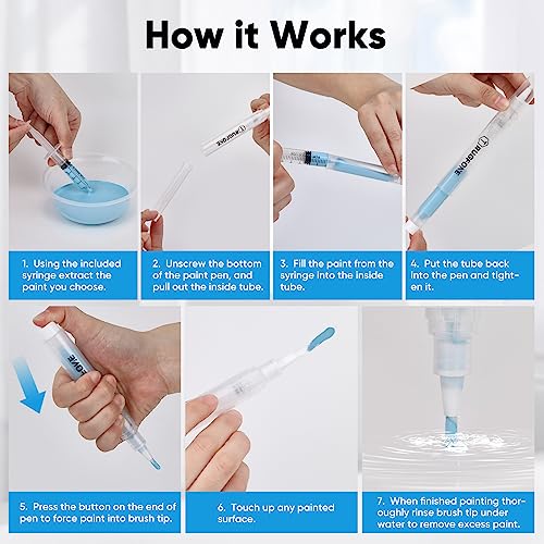 Touch Up Paint Pen 4 Paint Touch Up Pens Fillable Brush Refillable for Walls Wall Repair Funiture Cabinet Wood Floor Window 6ML 9Pcs Set - size: 4 Pack