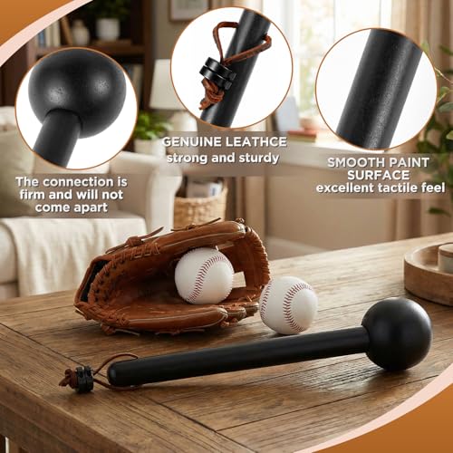 Hollowfly Baseball Glove Mallet 12 Inch Baseball Softball Glove Shaping Hammer with Leather Rope- Quick Create Ball Shaped Pocket for Softball - color: Black