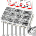 Twidec/130PCS M4 Cabinet Pulls Knobs Screws Assortment Kit,25/30/35/40/45/50mm Metal Phillips Machine Screw Pan Washer Head for Cabinet Drawer Closet Handle Install - size: M4 Assorted Sizes, style: Pan Head With Washers