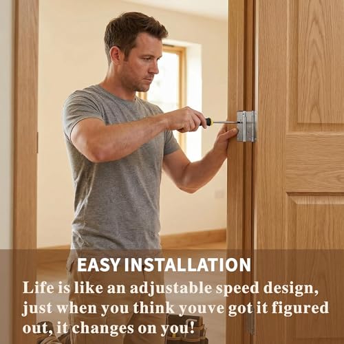 6 Inch Self Closing Door Hinges, Heavy-Duty Adjustable Spring Hinges 304 Stainless Steel, 2-Pack Silver for Residential & Commercial Doors, Outdoor Gates and Marine Use