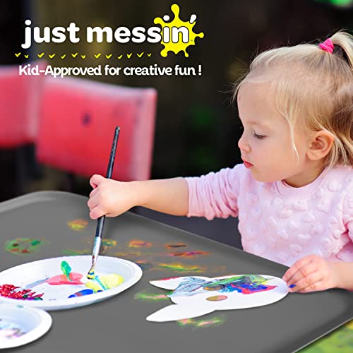 Just Messin’ Silicone Arts and Crafts Mat for Kids, 16" x 26", Gray - color: Gray, size: 16" x 26"