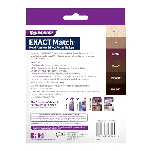 Rejuvenate Exact Match Wood Furniture & Floor Repair Markers 6 Ct, Brown - size: Brown (Pack of 1)