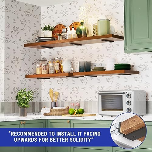 Goovilla Shelf Bracket, Floating Shelf Brackets 8 inch Long, 12 Pack, Black - size: 8 Inch, style: Black 12Pack