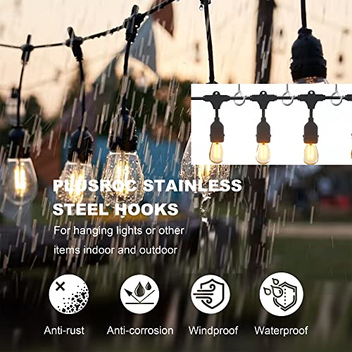 PlusRoc 20 Pack Screw Hooks for Hanging Outdoor Lights(Stainless Steel) - color: Stainless Steel Silver