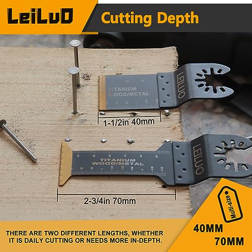 LEILUO 20Pcs Titanium Oscillating Tool Blades, Multitool Saw Blade Set