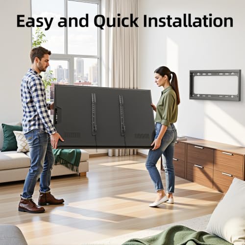 USX MOUNT Fixed TV Wall Mount with Low Profile for Most 26-55 Inch LED, LCD and Flat Screen TVs, TV Mount Bracket with VESA Up to 400x400mm and Weight Capacity 99lbs,and Space Saving TV Bracket - size: 26-60 inch