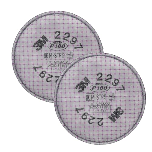 3M P100 Advanced Respirator Filter 2297, NIOSH Approved, 1 Pair
