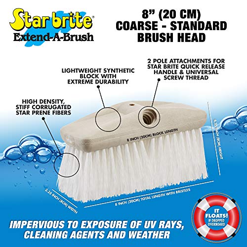 STAR BRITE 8" Heavy Duty Stiff Wash Brush - color: White, size: Standard 8" Brush