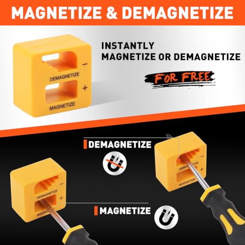 HORUSDY 11-Pieces Magnetic Screw driver, Magnetic 5 Phillips and 5 Flat Head Tips for Fastening and Loosening Seized - style: 11-Pieces Magnetic Screw driver