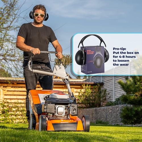 SNR 35dB High Noise Cancelling Ear Muffs, Ear Protection for Mowing, Adult Noise Cancelling Headphones for Autism, Hearing Protection Ear Muffs for Noise, Noise Reduction Earmuffs for Shooting,Mowing