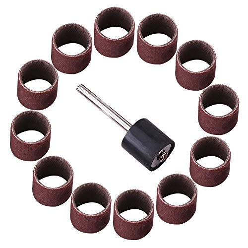 Premium #600 Grit Drum Sanding Sandpaper Bands Sleeves with Mandrel for Professional Woodworking and Craft Polishing Kit, Multifunctional Accessory (Large Sandpaper Circle 320 - size: Large sandpaper circle 320 mesh