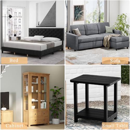 Bed Frame Legs Replacement Parts Bed Feet Furniture Support Leg Reinforcement Kit for Wooden Beds Table Cabinet Sofa Bolt-On Direct Replacement Straight Leg Replace Part Not Plastic Black 2 PCS 3inch - size: 3in