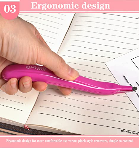 Staple Remover Professional Magnetic Staple Remover Puller Staples Remover Staple Removal Tool for School Office Home (Rose red) - color: Rose Red
