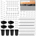 INCLY 280PCS Upgraded Pegboard Hooks Assortment with Bins & Cups - size: 280 PCS