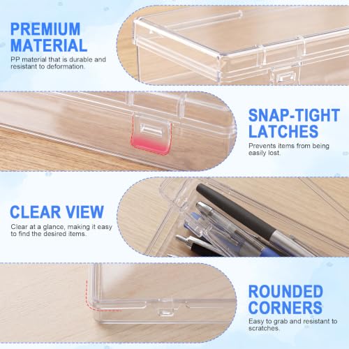 Jetec 6 Pieces Small Clear Plastic Storage Box, 6.1 x 2.6 x 1.2 Inch - size: 6.1 x 2.6 x 1.2 Inch