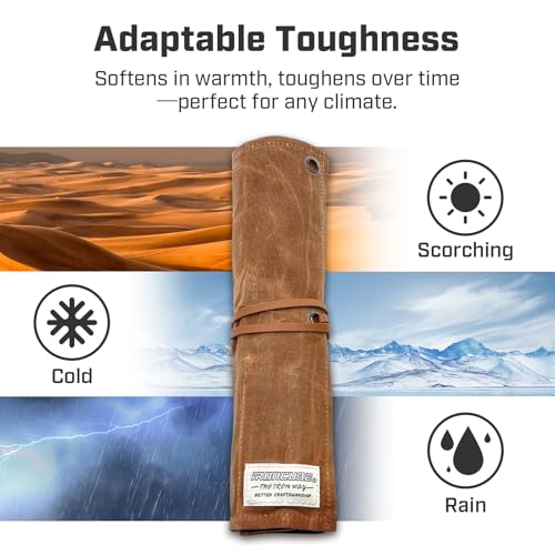 IRONCUBE Tool Pouch, Roll-Up Storage Bag for Hand Tools & Wrenches - style: 12 Pockets Wax Canvas