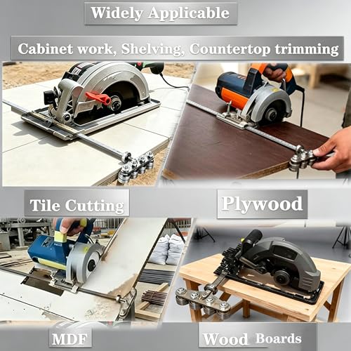 Circular Saw Guide Rail, 20in Positioning Calipers for Circular Saw, Stainless Steel Rip Cut Circular Saw Guide, Adjustable Guide Rail for Woodworking Positioning Cutting - size: 20in