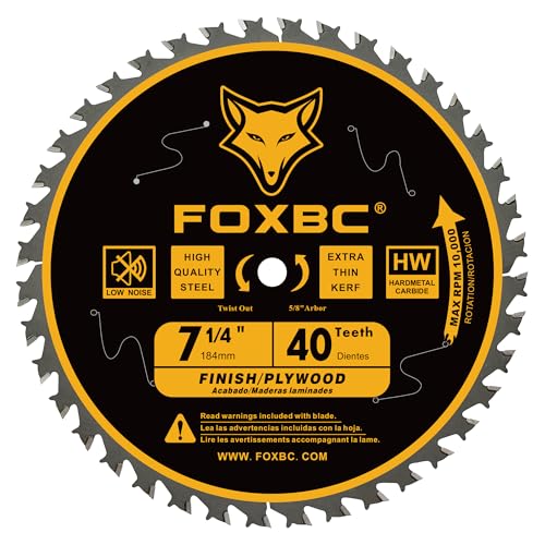 FOXBC 7-1/4 inch Circular Saw Blade 24T 40T 60 Tooth Combo Pack, Finish Wood Cutting with 5/8" Arbor, Diamond Knockout