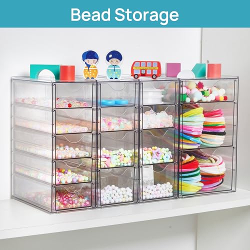 Vtopmart 4 Set Acrylic Desk Organizer with 16 Drawers for Office, Makeup - style: B