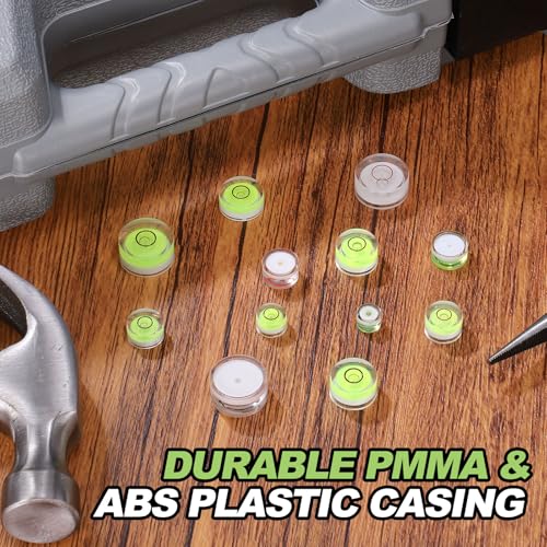 10pcs Round Bubble Level 15x8mm - Mini Circular Bullseye Spirit Levels Measuring Layout Tools for Leveling Camera/Tripod/Telescope/Workshop/Turntable/Pictures Frame, Green - color: Green, size: 15x8mm