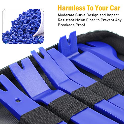 GOOACC - GRC-49 19Pcs Trim Removal Tool Set & Clip Plier Upholstery Remover Nylon Car Panel Removal Set with Portable Storage Bag - color: Blue
