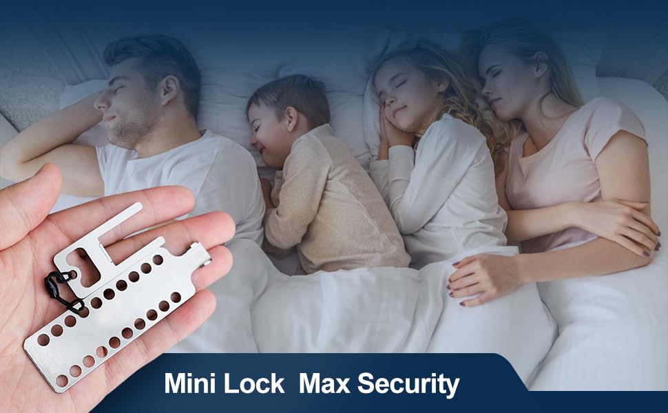 Portable Door Lock for Travel - Hotel Door Locks for Travelers Security, Stainless Steel Door Safety Locks from Inside, Apartment Door Security Devices Magnetic Door Jammers