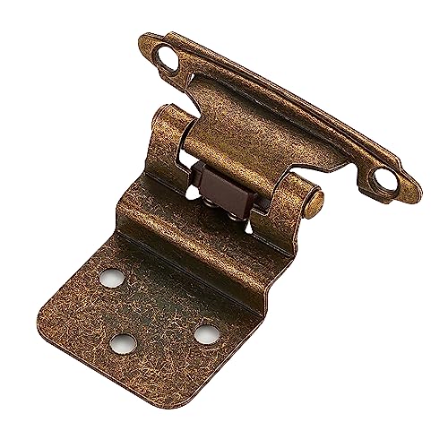 Ravinte 3/8" Inset Antique Brass Cabinet Hinges 10 Pack (5 Pairs) - color: Antique Brass