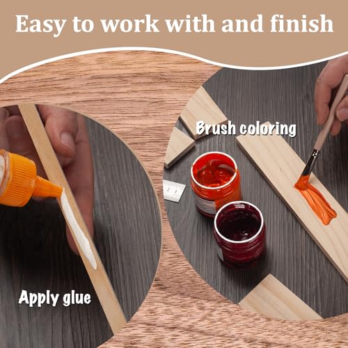 Wood Strips Slats Wooden Sticks for Crafts 3/8" × 2" × 12", 10 PCS Thin Wood Planks Trim Lumber Support Flat Boards Pieces Square Wooden Dowel Rods for Crafting, Woodworking, Model Making - size: 3/8x2x12 in - 10PCS