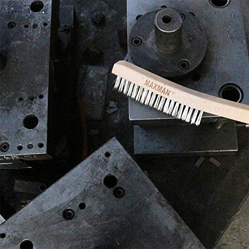 MAXMAN Wire Brush, 14" Stainless Steel Bristle, Heavy Duty Rust Remover - style: 1 Stainless Steel Brush
