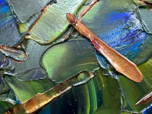 zoinart Textured Green Oil Painting on Canvas, Abstract Paintings Green Wall Art, Modern Wall Paintings for Living Room Wall Decor - color: YH-B204