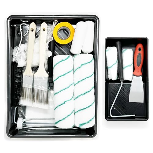 Allgala 23-Piece Ultimate Versatile DIY Decorating Painting Tool Kit with All You Need 9 Inch and 4 Inch Roller Kits - color: 23PC Ultimate