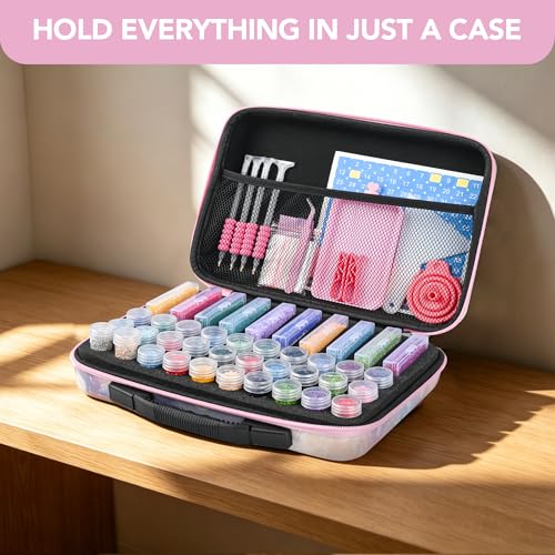 MERATIA Diamond Painting Storage Case Organizer, 40 Slots with Accessories - color: Starlit Mist-40 Slots