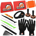 WRAPXPERT Vinyl Wrap Tool Kit,Car Wrap Kit Include Vinyl Wrap Gloves & Magnets,Utility Knife with Blades,Wrapping Paper Cutter,Felt Squeegee Corner Squeegee Window Tint Tools - color: 18-in-1 Set
