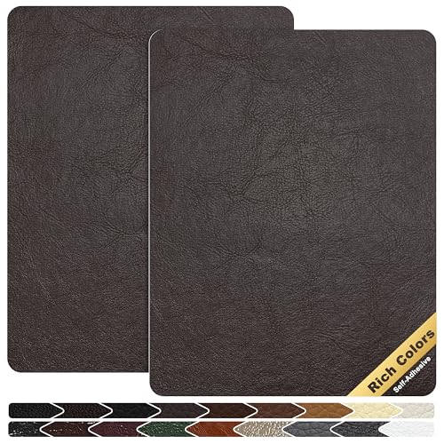 KING MOUNTAIN Leather Repair Patch,2 Packs 9 x 11 Inches self Adhesive Leather Repair Tape for Damaged Leather Furniture, Sofa Seating,Car Seats, Leather Goods（Chocolate Brown） - color: Chocolate Brown, size: 9" x 11"