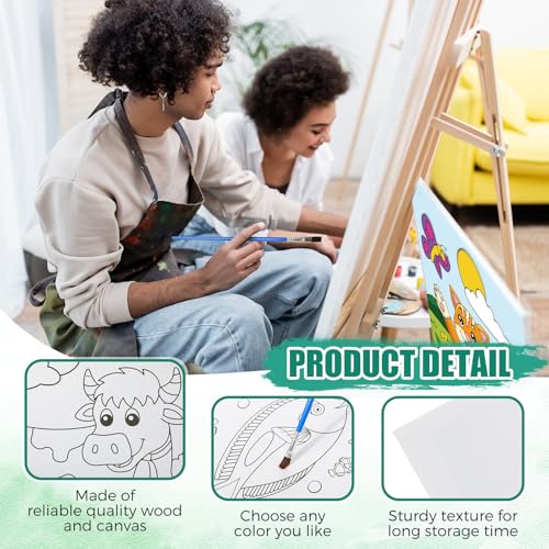 Sherr 140 Pcs 20 Set Pre Drawn Canvas Painting Kit, Animal - style: Animal