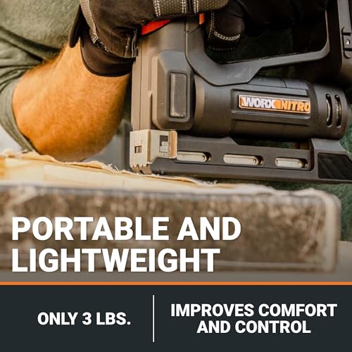 WORX Cordless Crown Stapler, 20V 3/8-Inch 2-in-1 Nail Gun, WX843L - style: 3/8“ Crown Stapler Kit (Battery & Charger included)
