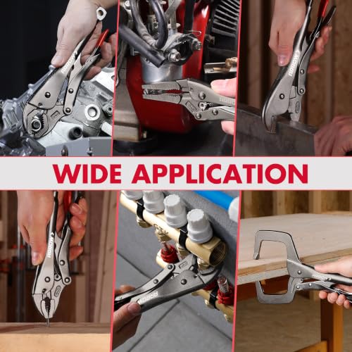 ARROW 10-piece Locking Pliers Set, Chromium-Molybdenum Vice Grips - style: 10-piece