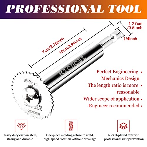 Richcat PVC Pipe Inside Cutter,Inside Pipe Cutter,Internal Plastic Pipe Cutter,Plumbing Internal Plastic ABS Pipe Cutter Set,1/4" Hex Shank,High Speed Steel, for Plastic/PVC/Wood/Soft Metal - size: 1/4" Hex Shank (5 Saw Blades)