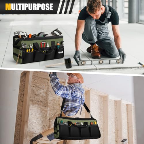 UUP 20" Tool Bag Extra Large, HeavyDuty Spacious Tool Box Organizer, Green - color: Green, size: 20 Inch
