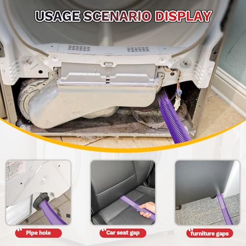2 Pieces Dryer Vent Cleaner Kit,Lint Brush & Vacuum Hose