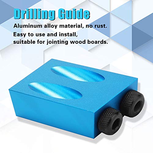 14PCS Pocket Hole Jig Drill Kit,15 Degree Dowel Drill Joinery Kit,Including 6/8/10mm Drill Bits,Drill,Stoppers,Sleeves,Hex Key, Woodwork Guides Joint Angle Tool