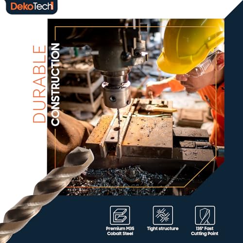 6mm Twist Drill Bit Set – M35 Cobalt Steel (5% Cobalt) HSS-CO, High-Speed and Heat-Resistant, Precision Engineered for Drilling Stainless Steel, Cast Iron, and Hard Metals (10 Pack) - size: 6mm