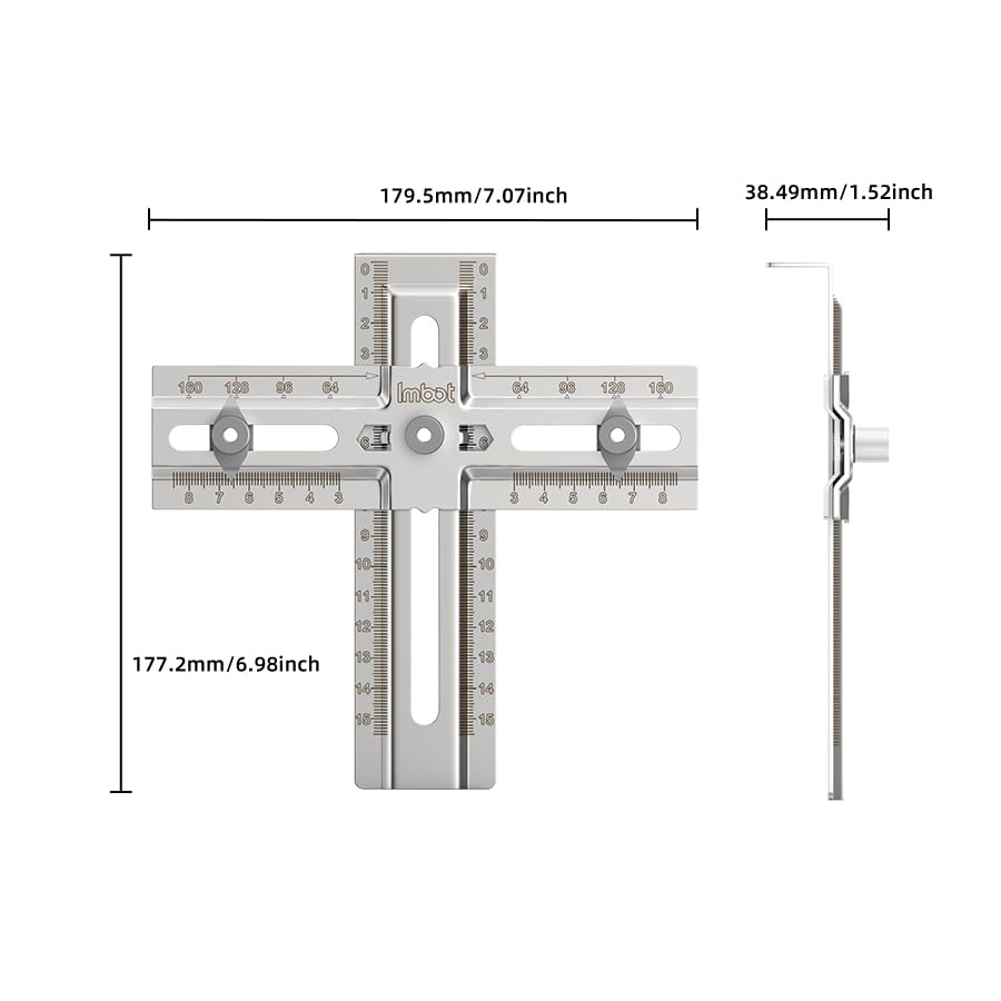 Imbot Cabinet Handle Jig, Drawer Pull Knob Template, Cabinet Hardware Jig - color: Stainless Steel