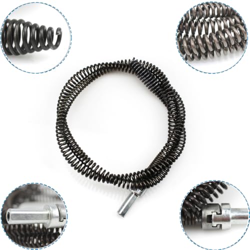 Amonk Drain Auger Cable 3.28Ft Clog Remover with Drill Connector 10mm Flexible Plumbing Snake Pipe Drain Cleaner for Kitchen, Bathroom and Shower Sink