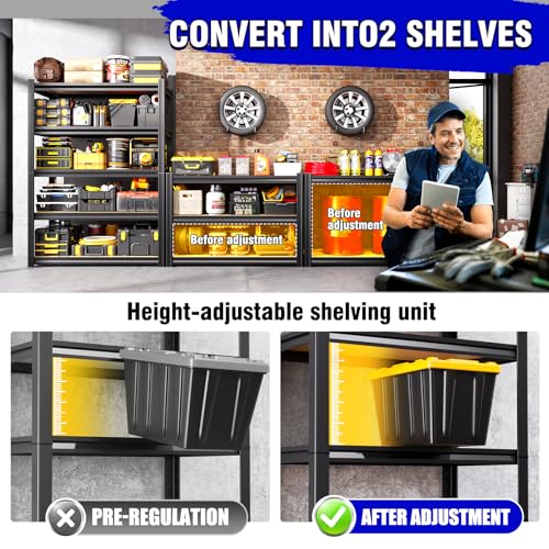 Garage Shelving,3 Tier Garage Storage Shelves,Adjustable Heavy Duty Metal Shelving Units and Storage Large Rack,Utility Steel Shelf For Shop Warehouse Industrial Pantry Basement Organizers 33"x35"x16" - size: MDF/35"Wx16"Dx33"H