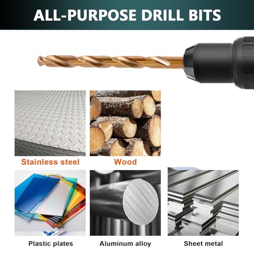 Cobalt Drill Bit Set - 15Pcs M35 HSS Twist Drill Bits, Straight Shank - style: 15 pcs Cobalt